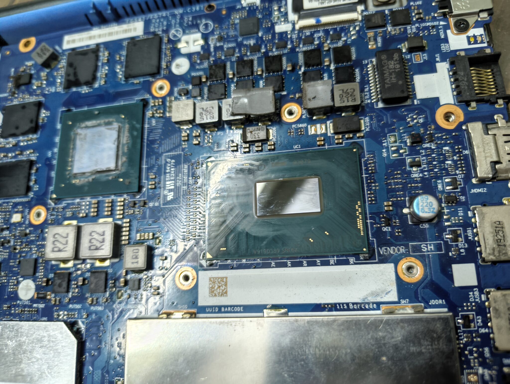 Cleaned surface before reassembly