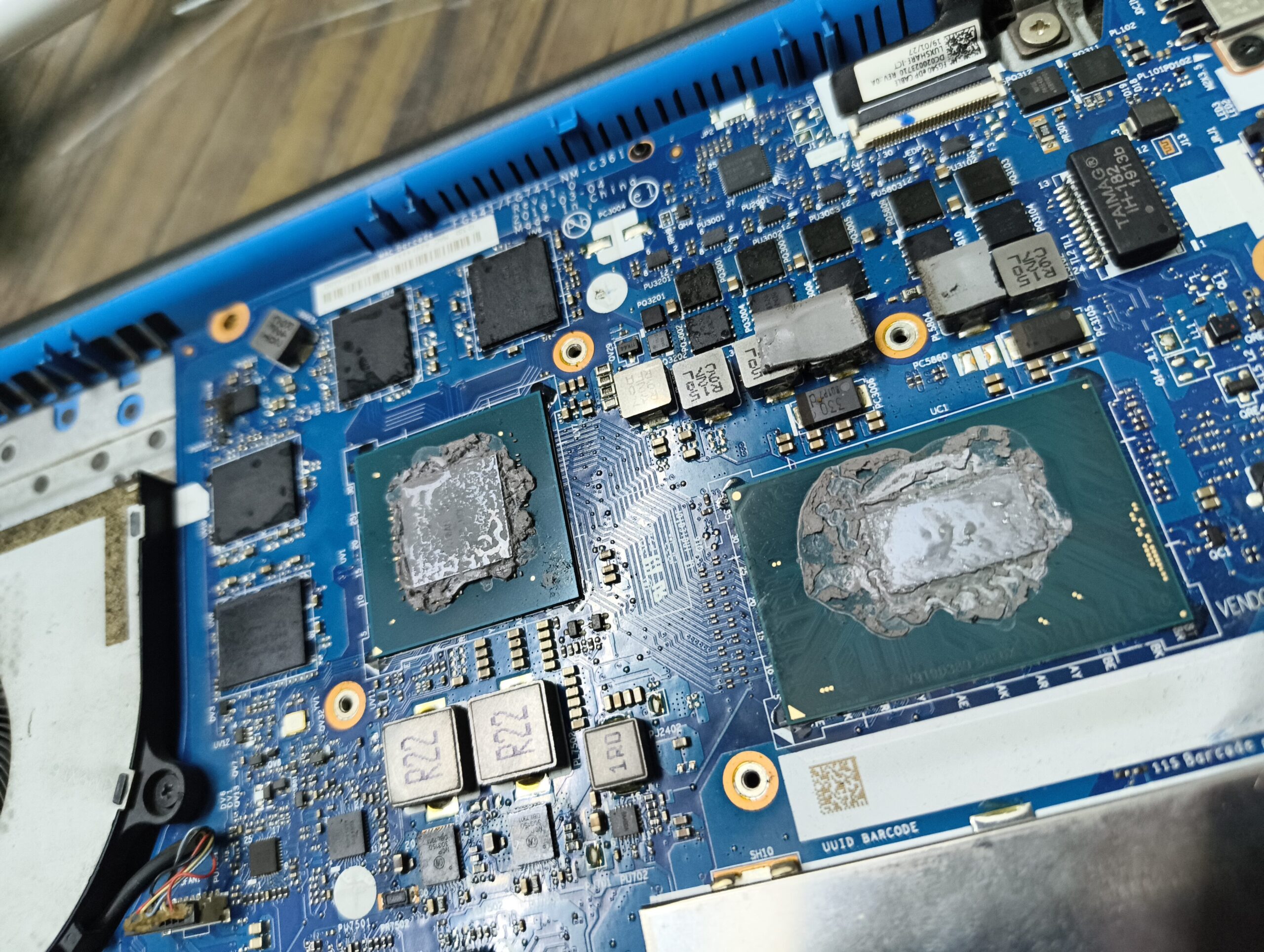 Scraped old thermal paste